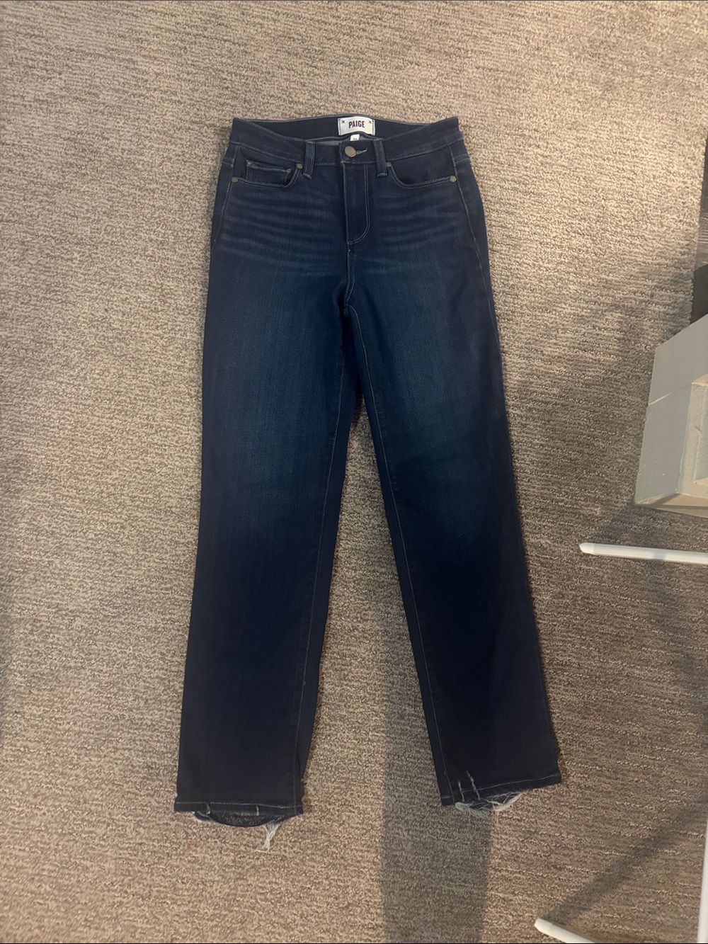 Paige Indigo High-Rise Straight Leg Jeans